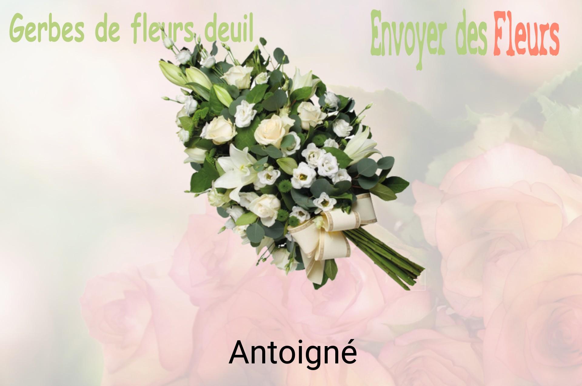Gerbe de fleurs de deuil livrée à Antoigné